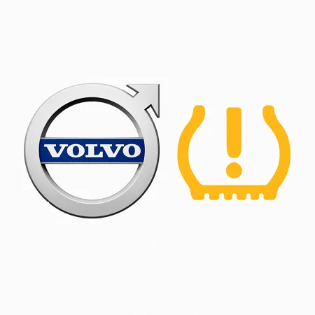 Senzori presiune roti Volvo TPMS - logo Volvo si martor galben